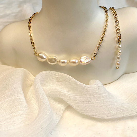 14k contracted Pearl Necklace & choker